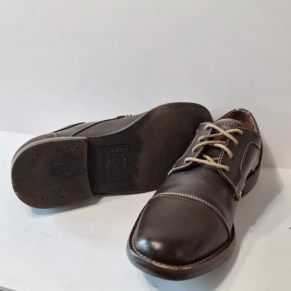 Penguin By Munsingwear Men's Brown Leather Careerwear Lace Up Oxfords Size 8